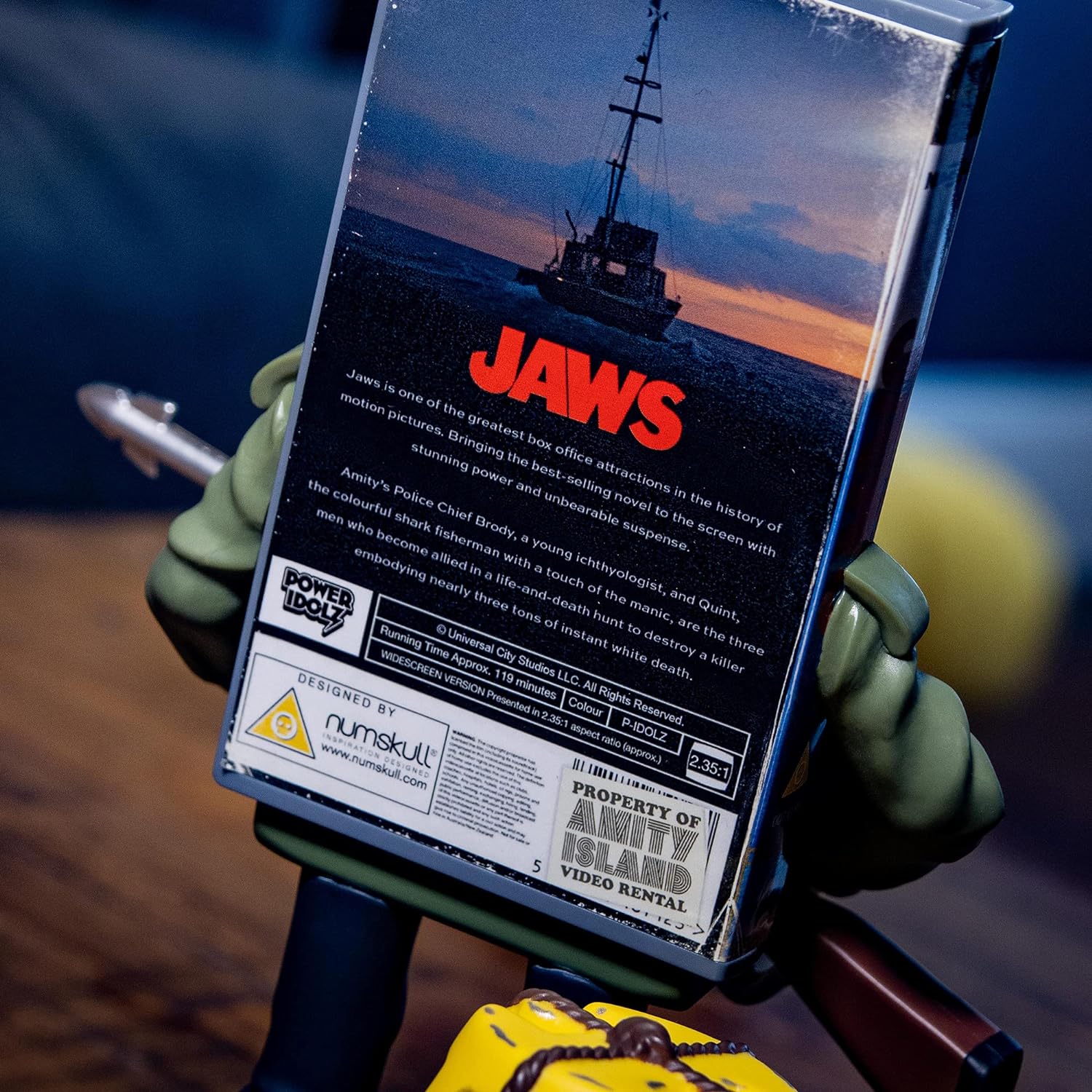 Power Idolz by Numskull Jaws VHS Wireless Charger Phone Holder - Compatible With Qi-Enabled Devices, Fast Qi - Official Jaws Merchandise