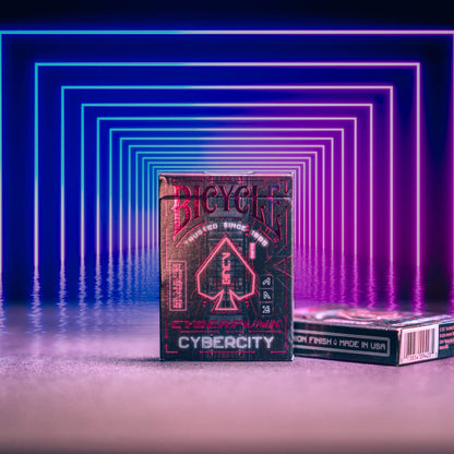 Bicycle Cyberpunk Cyber City Baraja de Cartas de Coleccion, Magia y cardistryEdición Especial.