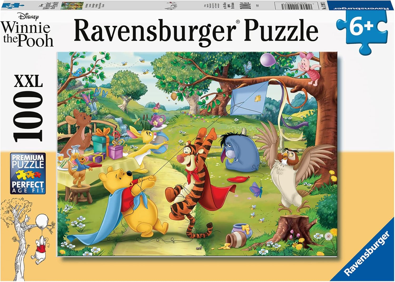 Ravensburger Disney Pooh to The Rescue 100 XXL Piece Jigsaw Puzzle for Kids - 12997 - Every Piece is Unique, Pieces Fit Together Perfectly