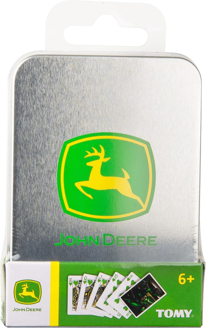 John Deere Playing Cards in Tin, 52 Card Deck Featuring Tractor Image, Includes Collector's Tin Box with Logo, Card Game for Kids Aged 6 Years +