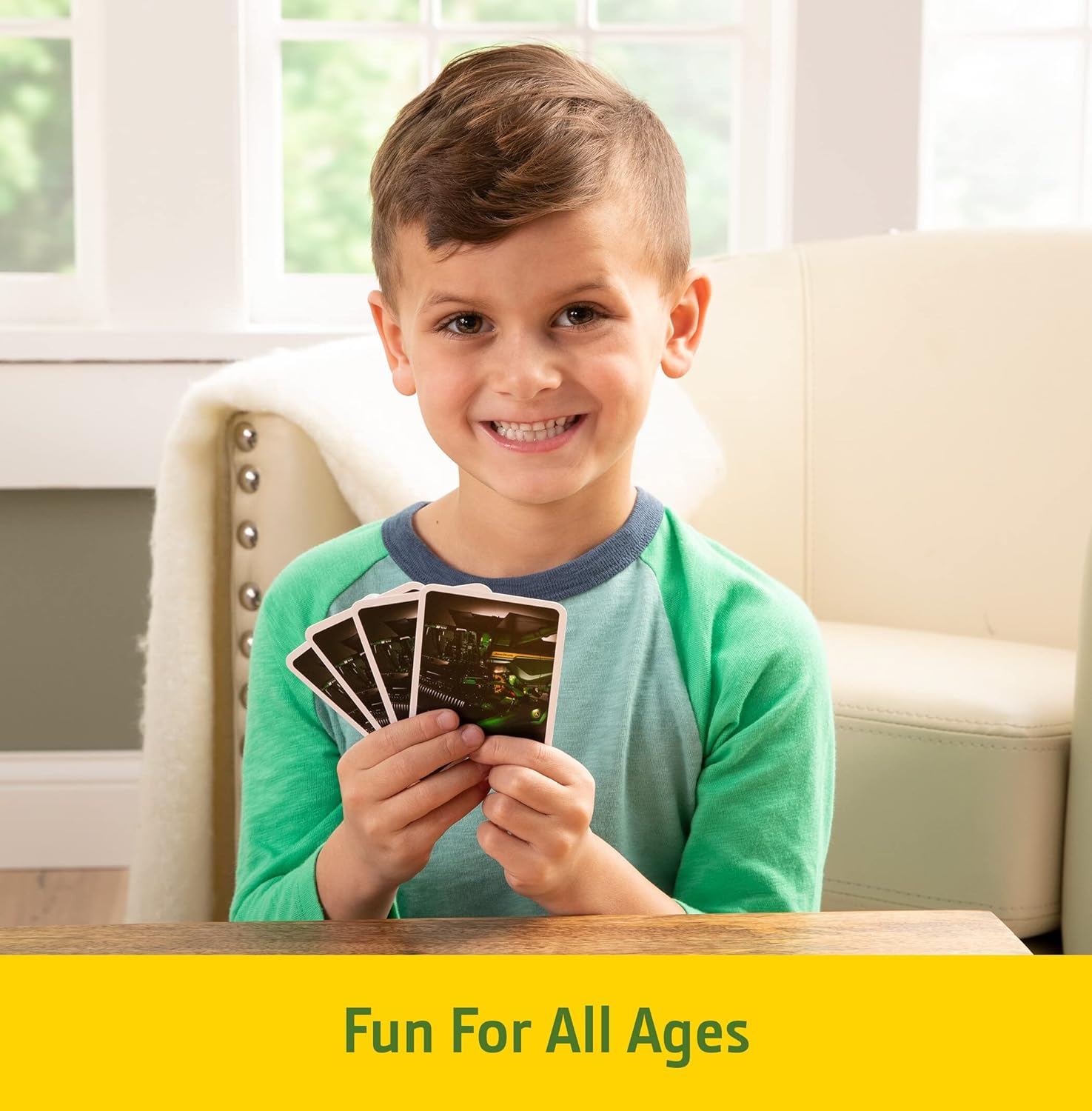 John Deere Playing Cards in Tin, 52 Card Deck Featuring Tractor Image, Includes Collector's Tin Box with Logo, Card Game for Kids Aged 6 Years +