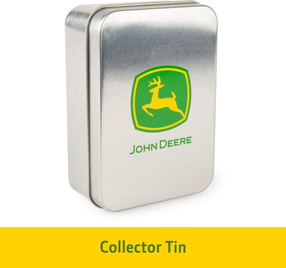 John Deere Playing Cards in Tin, 52 Card Deck Featuring Tractor Image, Includes Collector's Tin Box with Logo, Card Game for Kids Aged 6 Years +