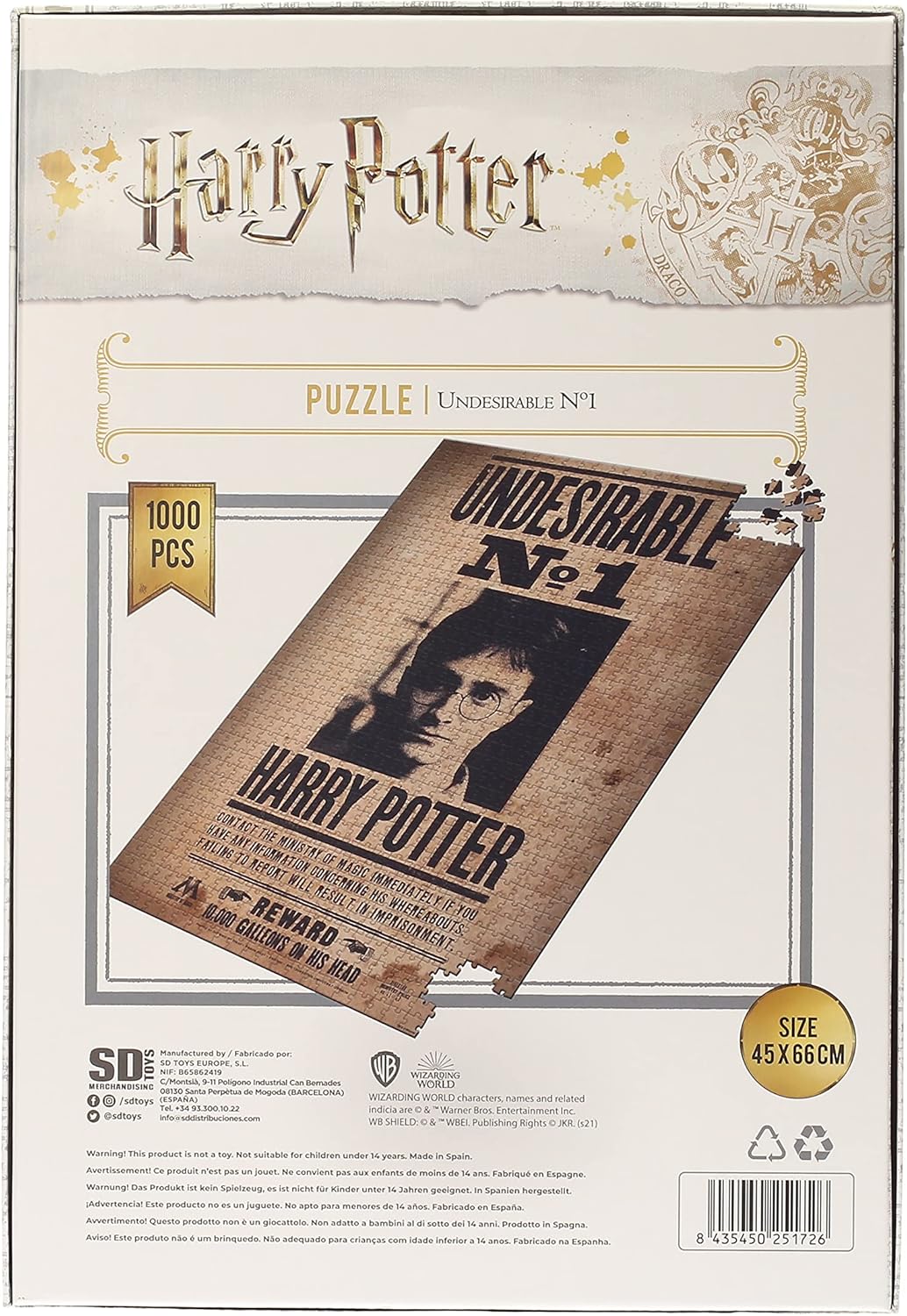 REDSTRING-SDTWRN25172 Does Not Apply Puzzle Harry Potter Indeseable Nº1 1000 Piezas, Multicolor, único (RS531132
