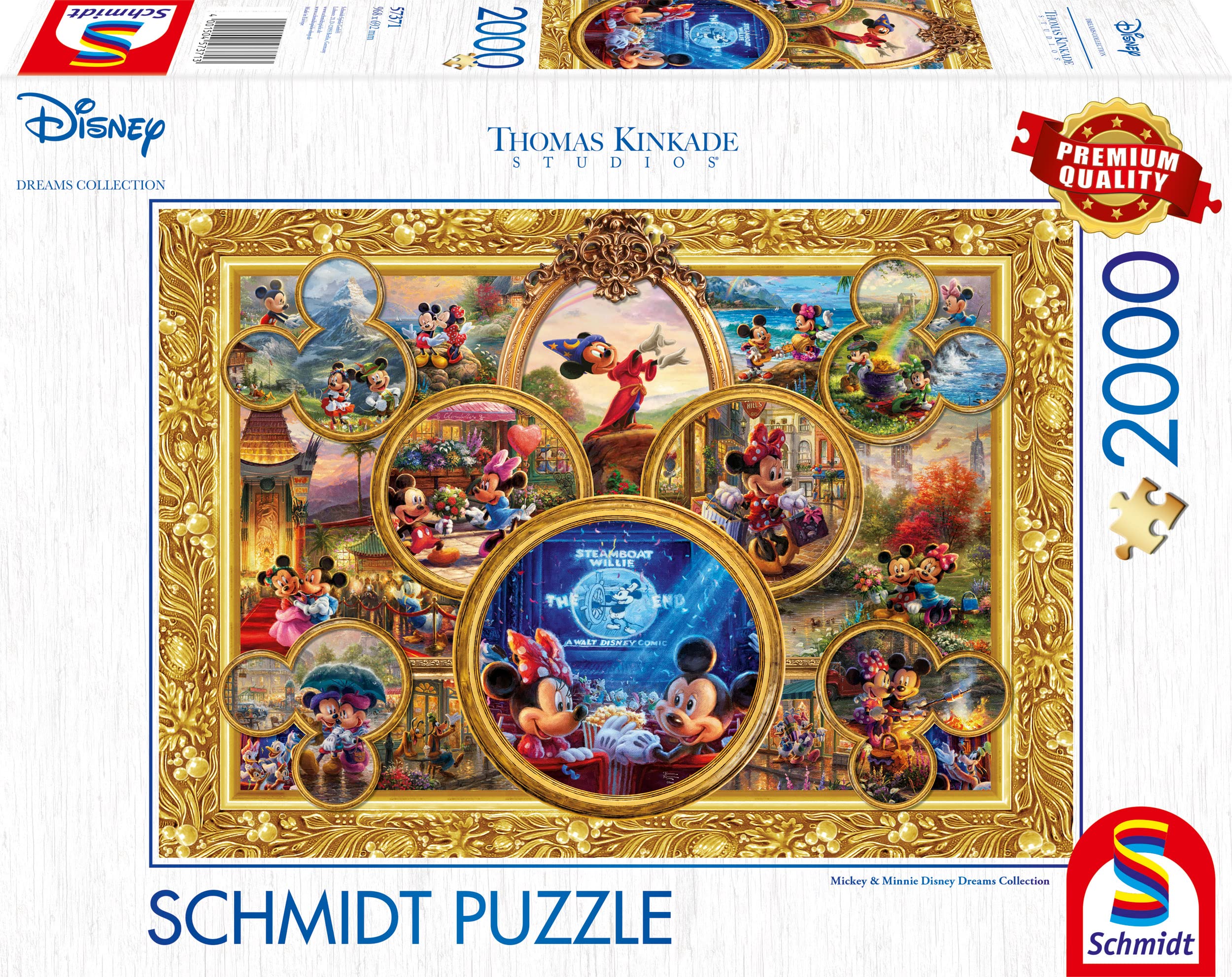 Schmidt 57371 Dreams Collections -Mickey & Minnie 2,000 Piece Puzzle