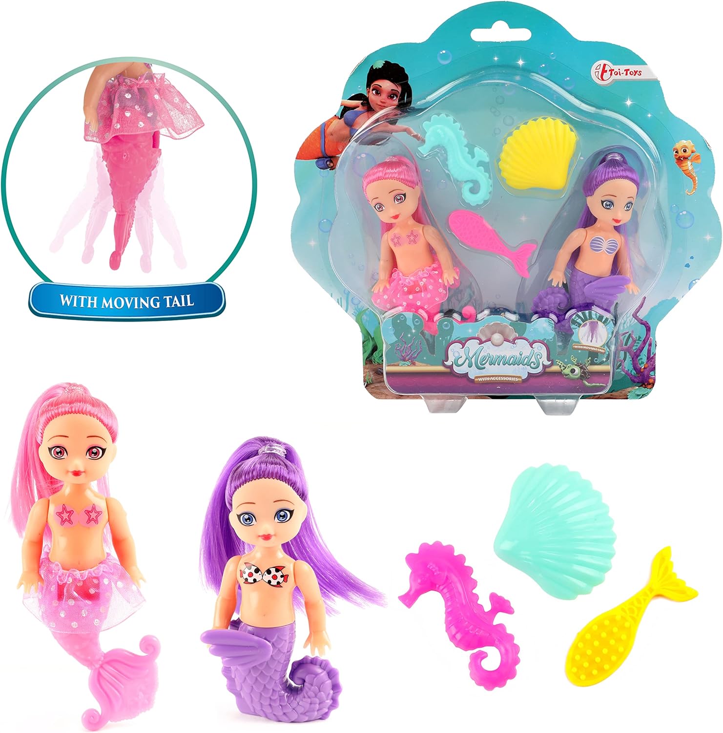 Toi-Toys Doll Mermaid with Accessories 12 cm