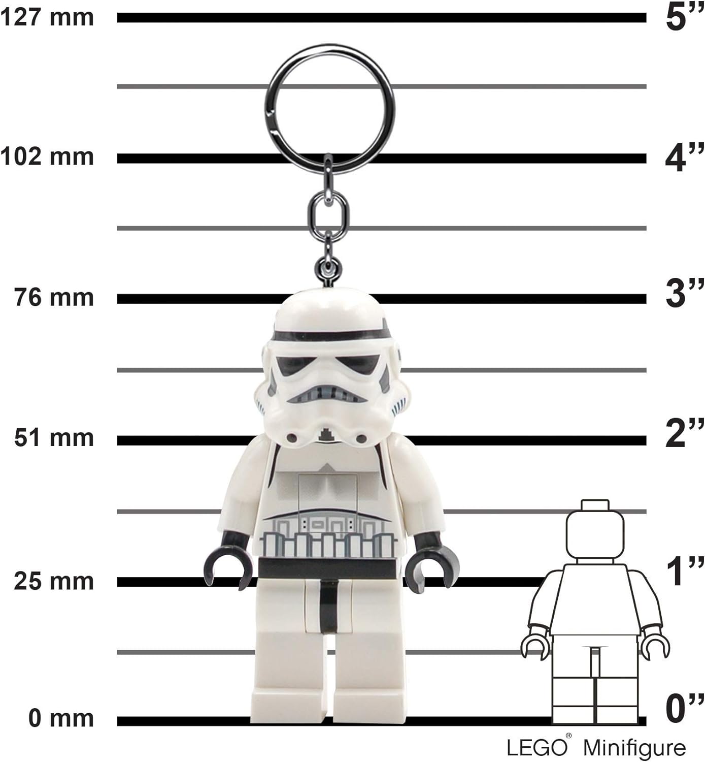 IQ Lego Star Wars Schlüsselanhänger mit LED-Taschenlampe Spielzeuggeschenke für Kinder - 76 mm große Figur - 2 CR2025 Batterien enthalten