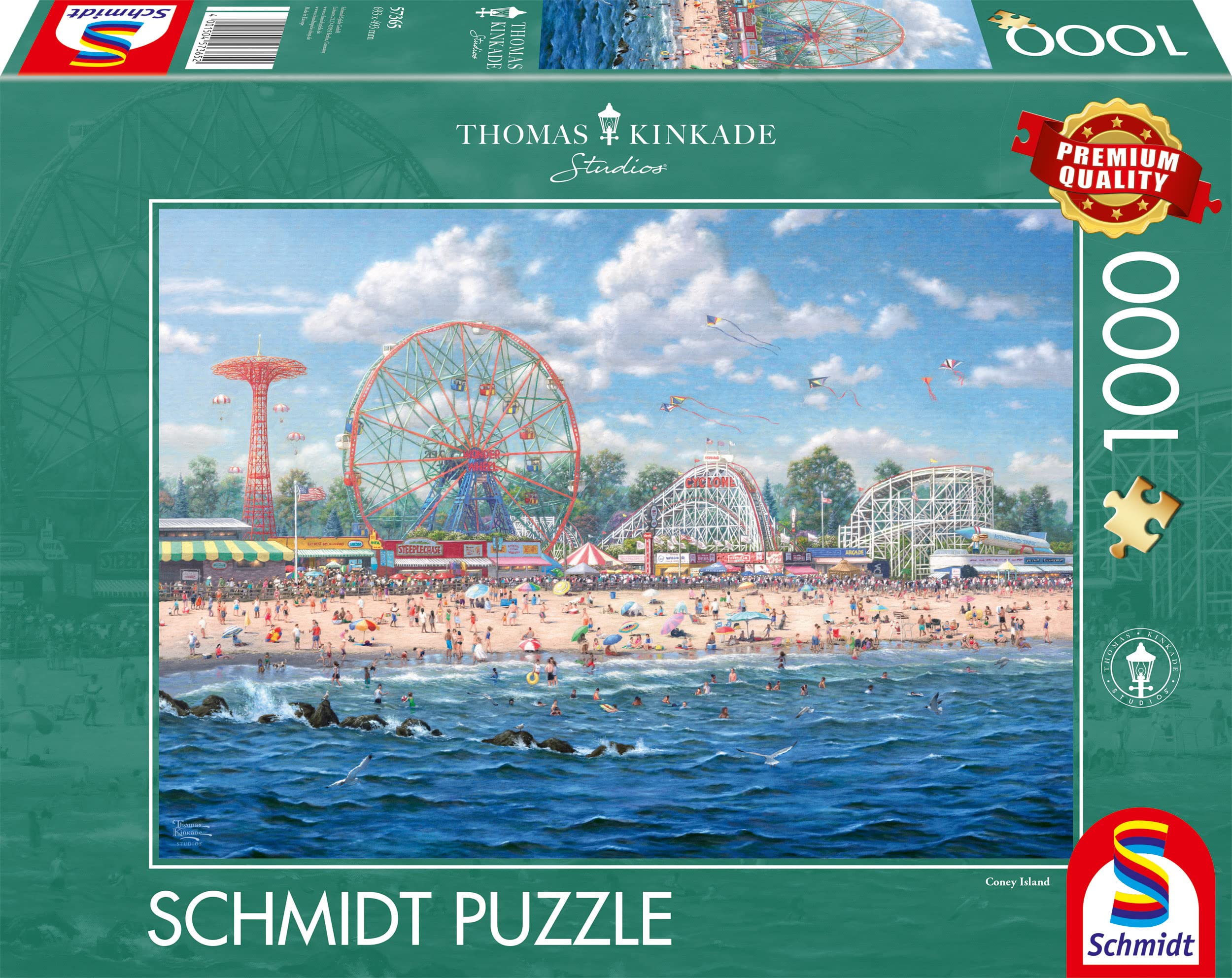 Schmidt Spiele Thomas Kinkade 57365 Coney Island-Puzzle de 1000 Piezas, Multicolor (CSG57365