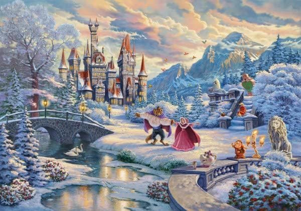Schmidt | Thomas Kinkade: Disney Beauty & the Beast Winter Enchantment Puzzle - 1000pc | Puzzle | Ages 12+ | 1 Players