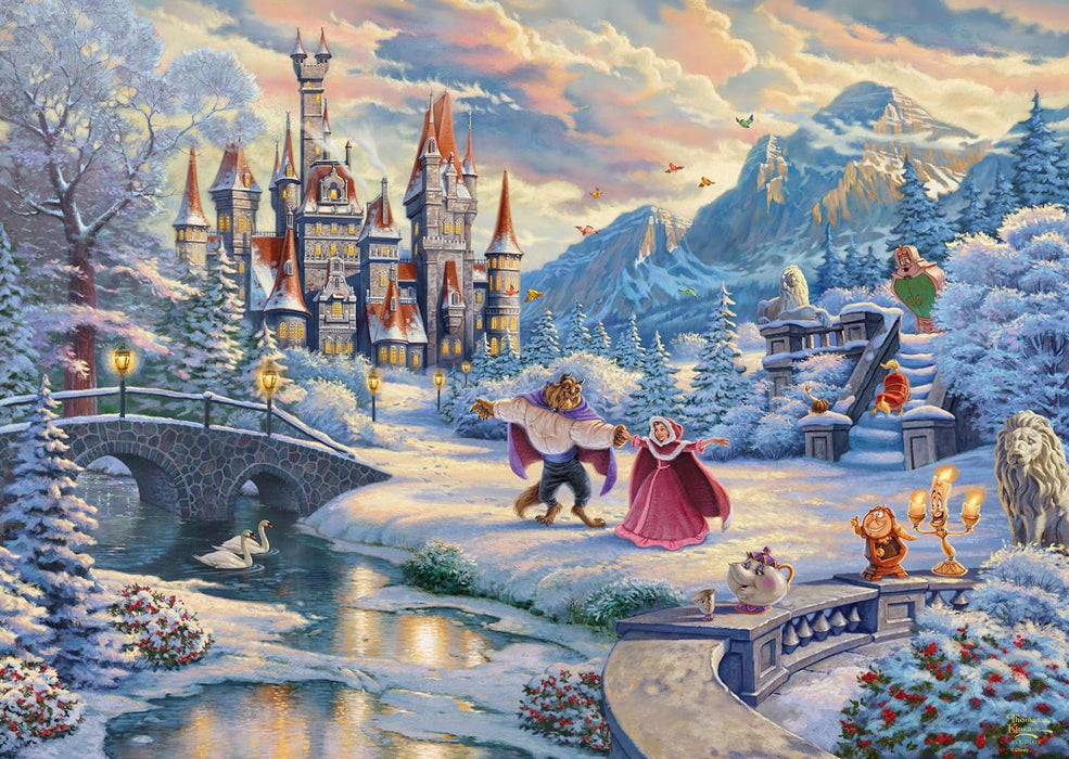 Schmidt | Thomas Kinkade: Disney Beauty & the Beast Winter Enchantment Puzzle - 1000pc | Puzzle | Ages 12+ | 1 Players