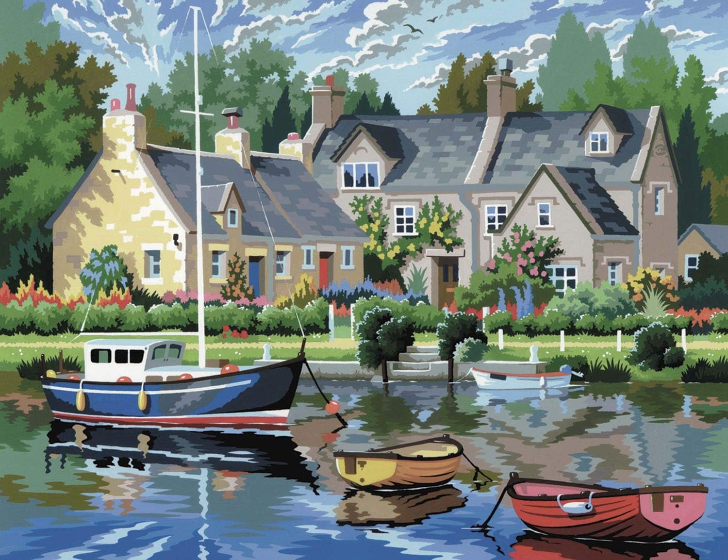 KSG - Tranquil Waters Senior Painting By Numbers Boote Am See