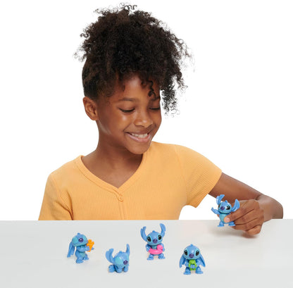 Just Play Disney Stitch Vorteilspackung mit 5 Figuren, 5,7 cm große Sammelfiguren, blau, Alien, Kinderspielzeug ab 3 Jahren