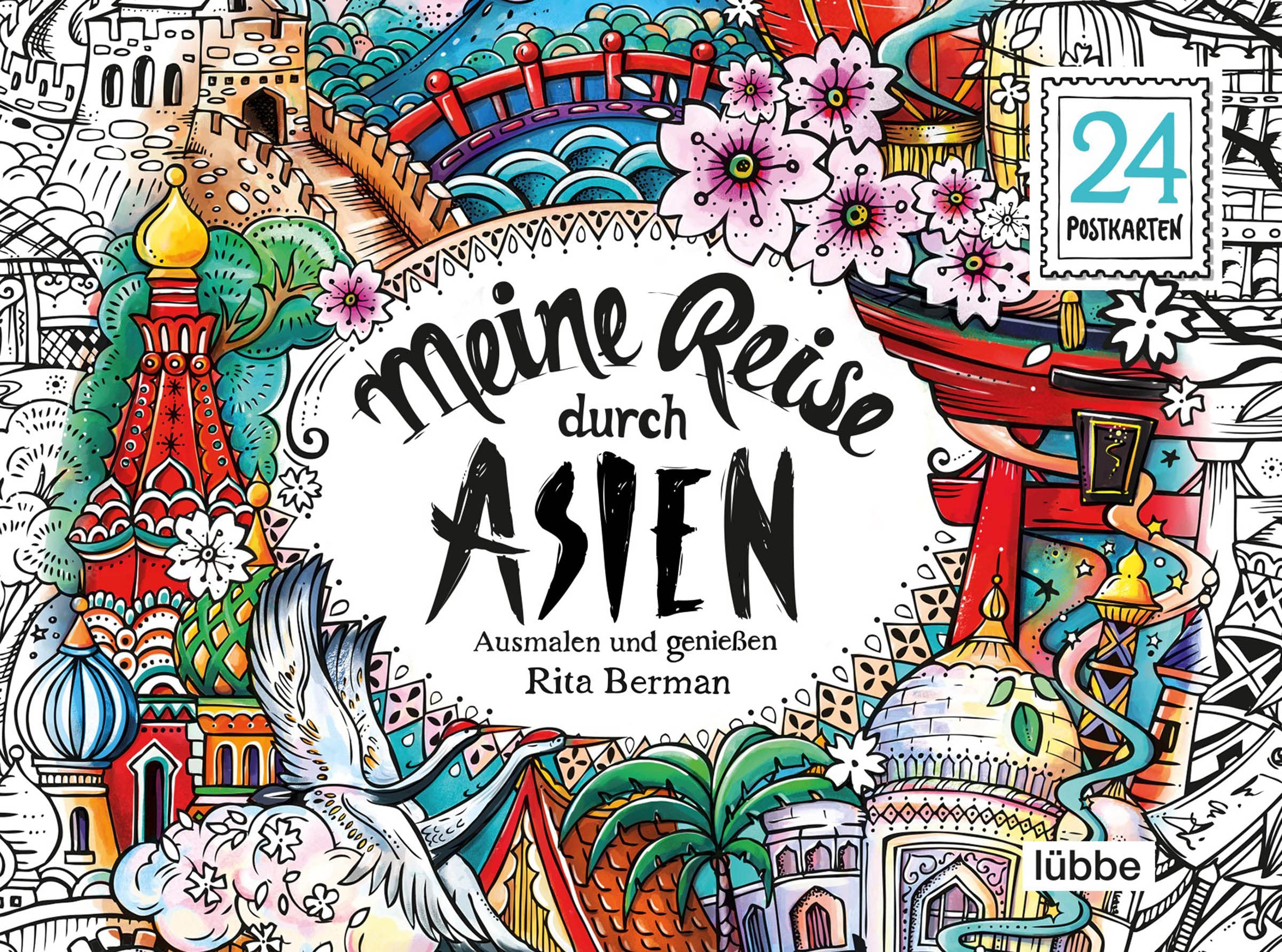 Meine Reise durch Asien: Ausmalen und genießen. 24 Postkarten (Die Welt wird bunt, Band 11