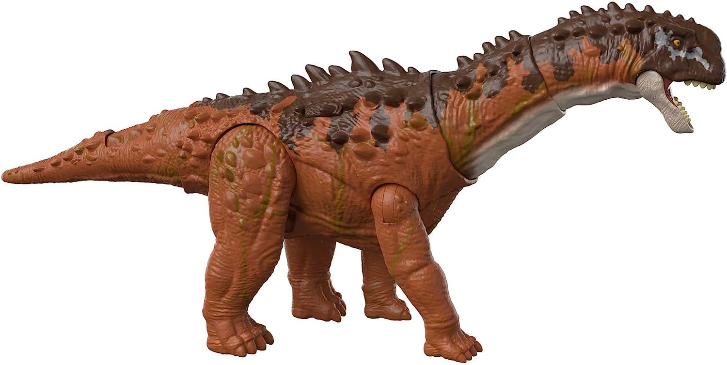 Jurassic World Dominion Massive Action Ampelosaurus Dinosaur Action Figur & Dominion Roar Strikers Ichthyovenator Dinosaur Action Figure, Roaring Sound, Chomp Attack, Physical & Digital Play