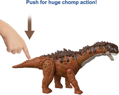 Jurassic World Dominion Massive Action Ampelosaurus Dinosaur Action Figur & Dominion Roar Strikers Ichthyovenator Dinosaur Action Figure, Roaring Sound, Chomp Attack, Physical & Digital Play