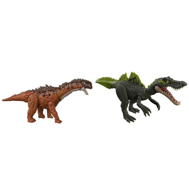 Jurassic World Dominion Massive Action Ampelosaurus Dinosaur Action Figur & Dominion Roar Strikers Ichthyovenator Dinosaur Action Figure, Roaring Sound, Chomp Attack, Physical & Digital Play