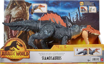 Mattel Jurassic World Dominion Massive Action Siamosaurus Dinosaurio figura de acción, juguete +4 años (HDX51)