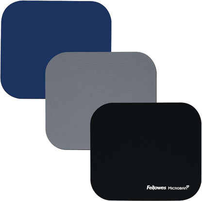 Fellowes Mouse Mat with Non-Slip Rubber Base - Mouse Pad with Antibacterial Protection - Suitable for Both Optical and Laser Mice - 199 x 232 x 2mm