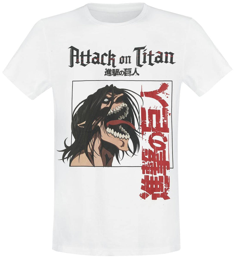 Attack On Titan Channel Titan Männer Trikot weiß L 100% Baumwolle Anime, Fan-Merch, TV-Serien