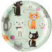 Creative Converting Purr-Fect Party Paper Dessert Plates Party Supplies, Multicolor (328595