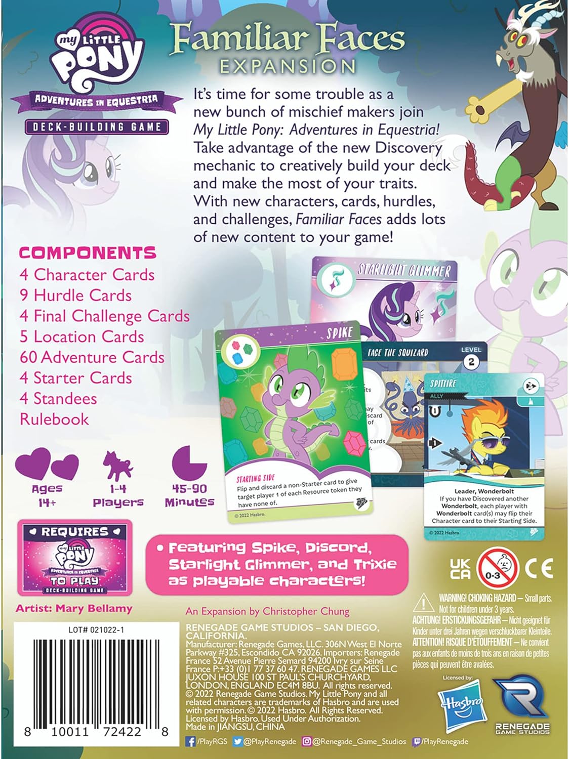 Renegade Game Studios My Little Pony : Adventures in Equestria Extension Visages familiers Jeu de Construction de Deck à partir de 14 Ans 1 à 4 Joueurs 45 à 90 Minutes