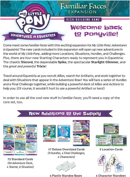 Renegade Game Studios My Little Pony : Adventures in Equestria Extension Visages familiers Jeu de Construction de Deck à partir de 14 Ans 1 à 4 Joueurs 45 à 90 Minutes