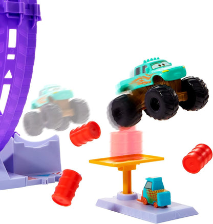 Mattel Disney Cars on the Road Set de juego Circo de acrobacias Pista para coches de juguete basado en la serie, inlcuye 2 vehículos personaje y accesorios, +4 años (HGV73