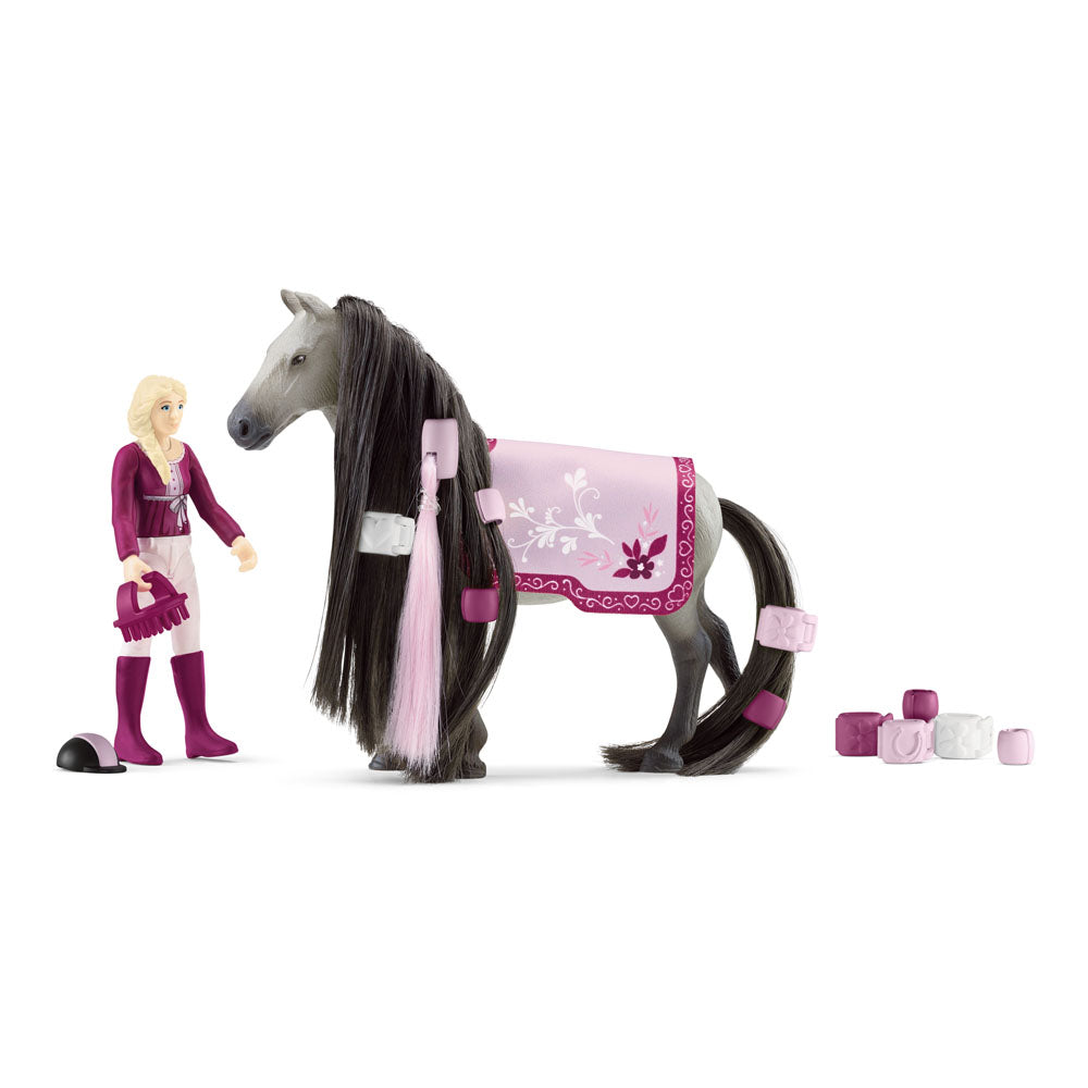 schleich Horse Club 42584 Sofia's Beauties 18-Piece Horse Beauty Set - Sofia Horse Rider and Horse Figurine with Brushable Styling Mane and Tail Plus Accessories, Toys Gift for Boys and Girls Ages 5+