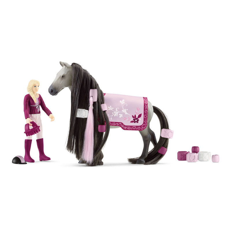 schleich Horse Club 42584 Sofia's Beauties 18-Piece Horse Beauty Set - Sofia Horse Rider and Horse Figurine with Brushable Styling Mane and Tail Plus Accessories, Toys Gift for Boys and Girls Ages 5+
