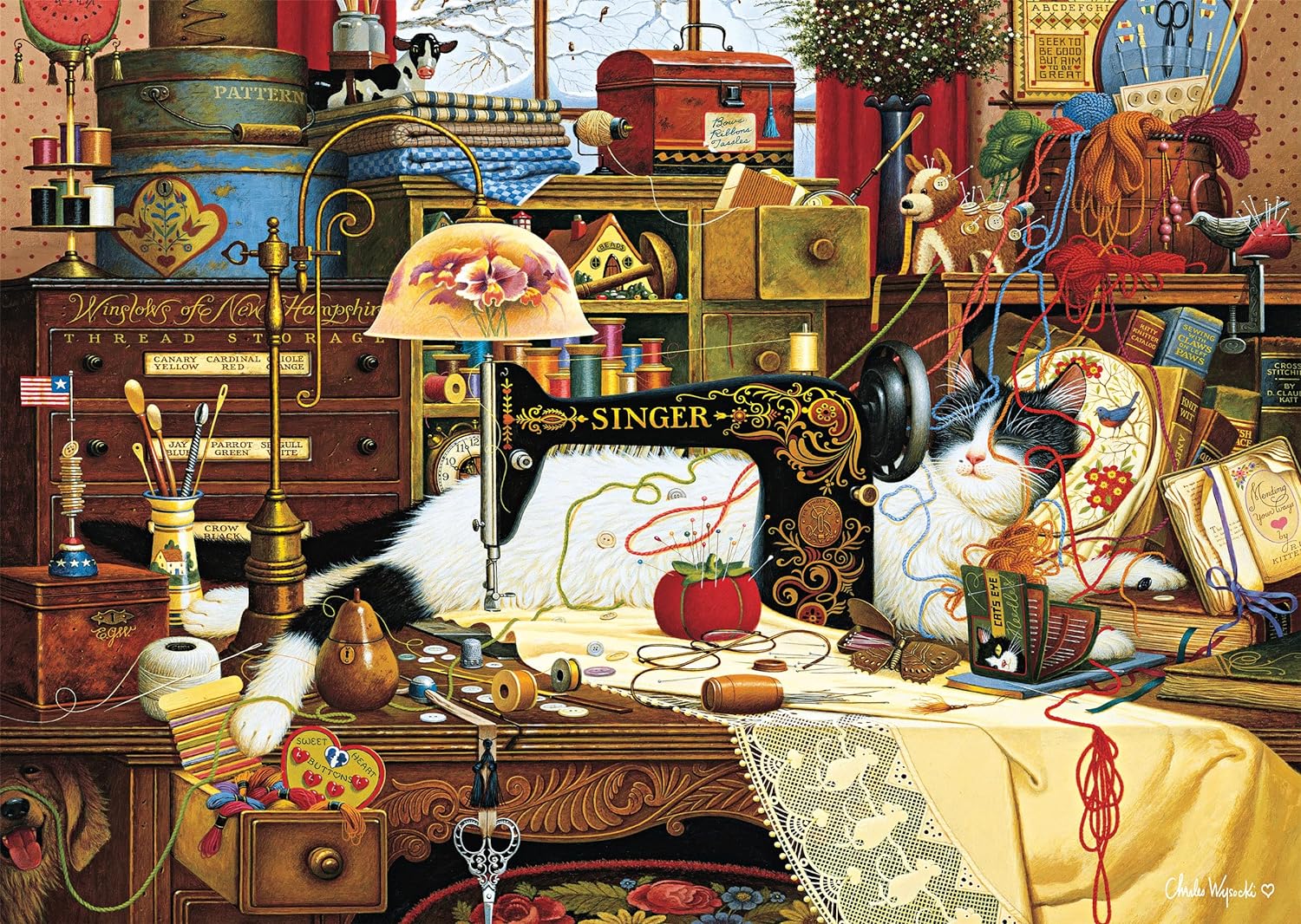 Schmidt Spiele 59993 Charles Wysocki, Maggie The Chaotin, Puzzle de 1000 Piezas, Multicolor, Talla única (CSG59993
