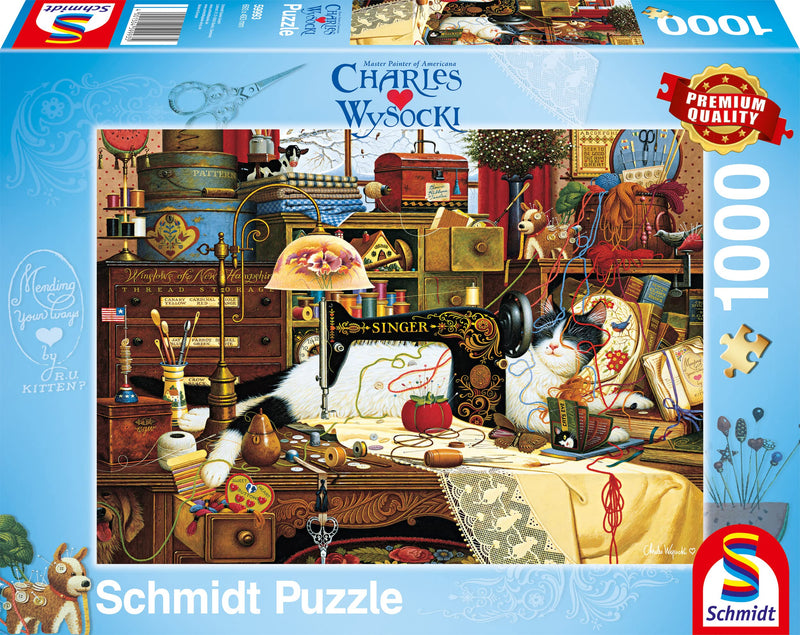 Schmidt Spiele 59993 Charles Wysocki, Maggie The Chaotin, Puzzle de 1000 Piezas, Multicolor, Talla única (CSG59993