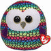 TY UK Ltd 2007559 Owen Squishaboo 10" Owl kuscheliges Kissen, Multicolor Owl Owen 20 CM
