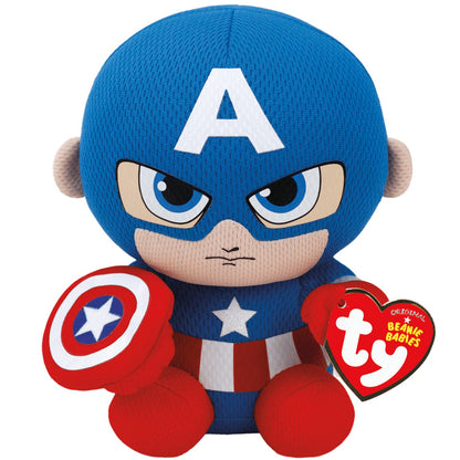 TY 41189 Captain America Reg Marvel-Beanie, Multicolored, Regular
