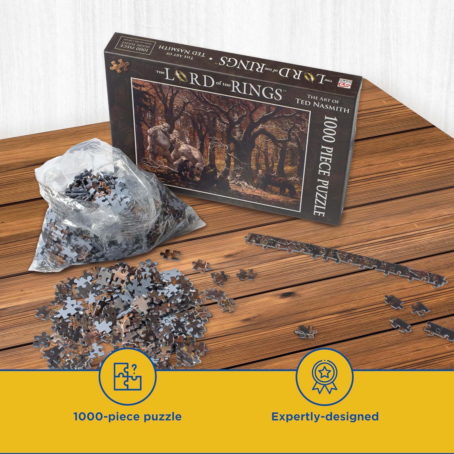The Lord of the Rings: Trollshaws Jigsaw Puzzle, 1000 Piece Puzzle for Adults and Kids, Stunning Art and Visuals, Age 7+