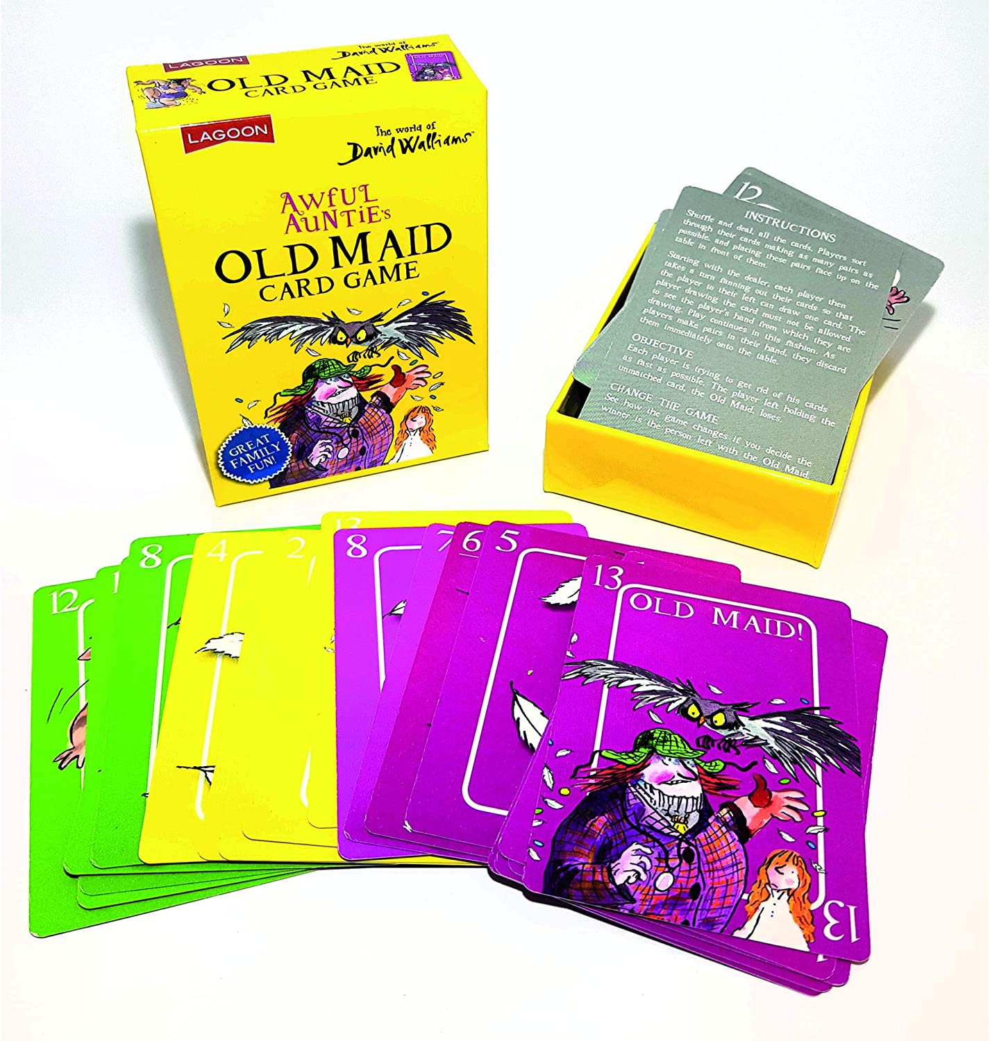 The Lagoon Group 2241 David Walliams Awful Auntie's Old Maid Card Game, Yellow