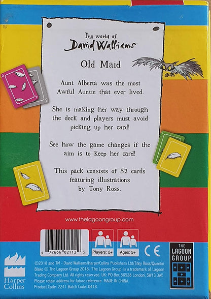 The Lagoon Group 2241 David Walliams Awful Auntie's Old Maid Card Game, Yellow