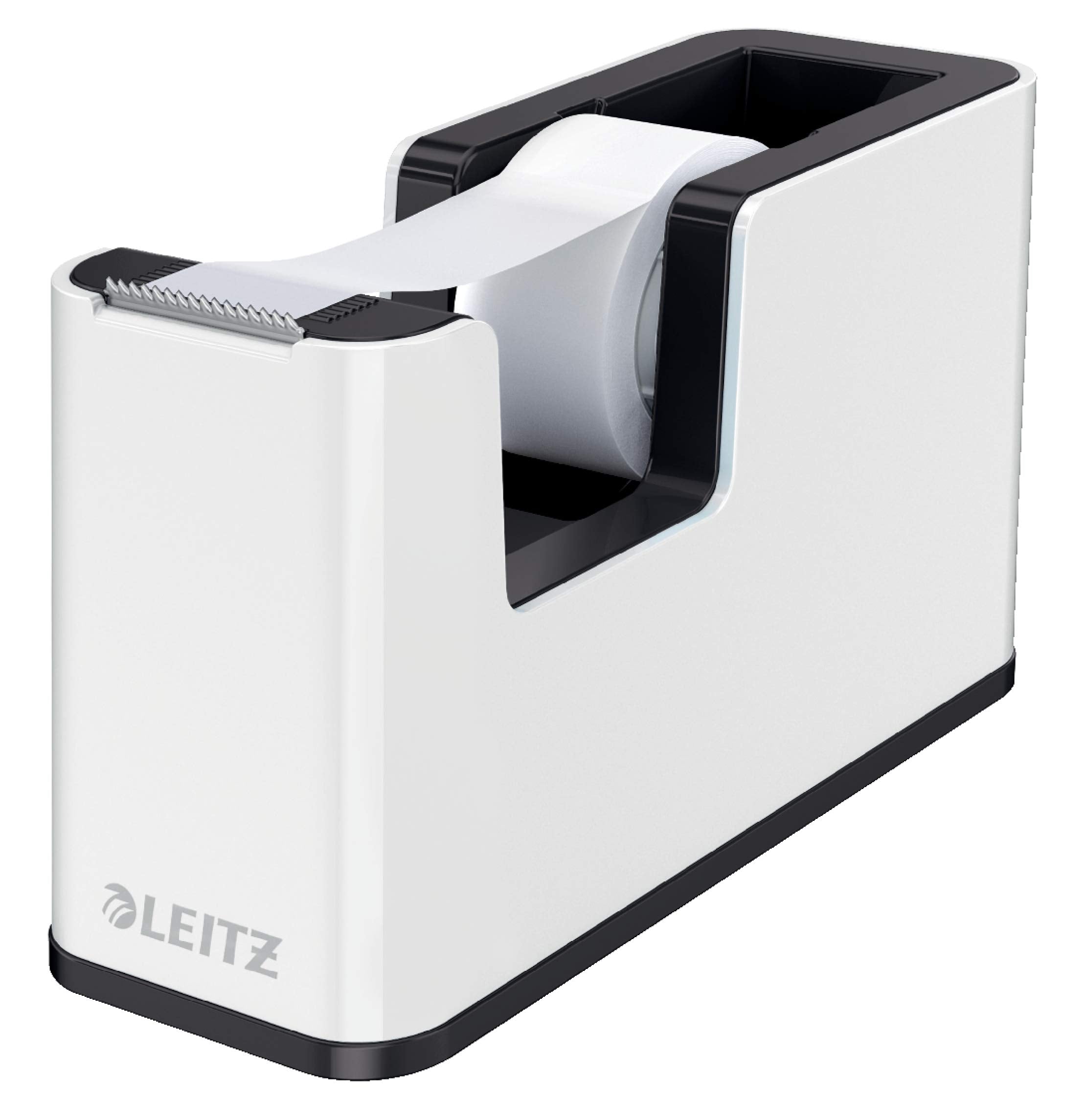 Leitz Tape Dispenser, Heavy Base with Tape, Wow Range, Pearl White/
