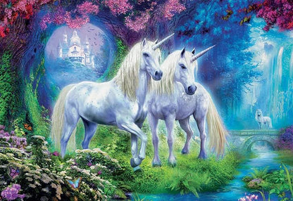 Educa - Puzzle 500 Teile für Erwachsene | Einhörner im Wald, 500 Teile Puzzle für Erwachsene und Kinder ab 11 Jahren, Unicorns, Fantasy (17648