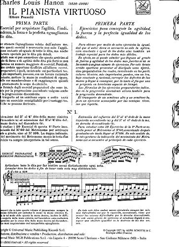 HANON - El Pianista Virtuoso (60 Ejercicios) para Piano (Schotte/Pozzoli