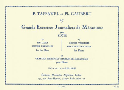 TAFFANEL y GAUBERT - Grandes Ejercicios Diarios de Mecanismo (17) para Flauta