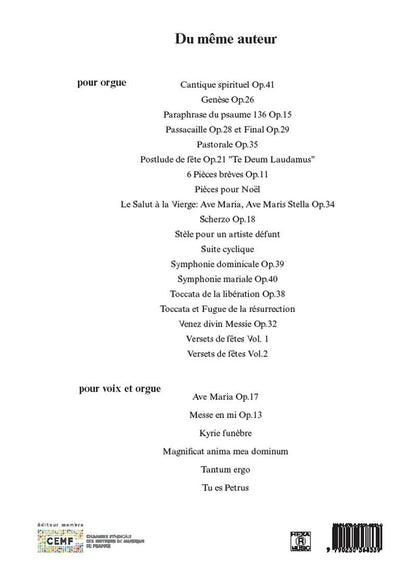 Versets de fêtes Vol.2 (Organ): La Pentecôte - La Toussain - Postlude