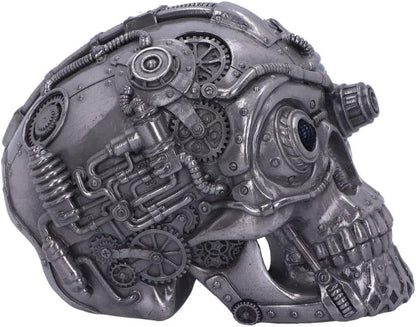 Nemesis Now Cybertron Skull, Silver, 16.5cm