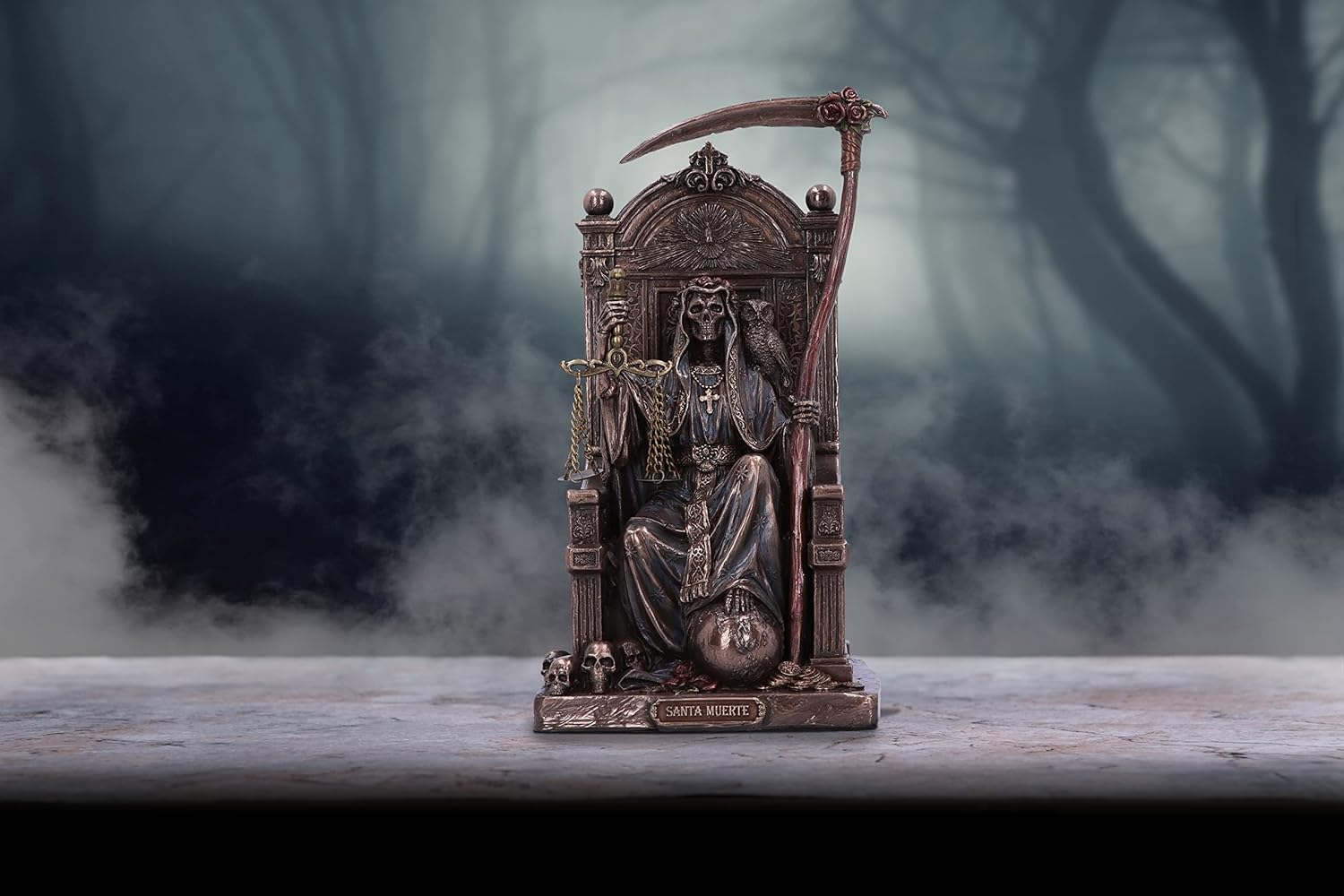 Nemesis Now Santa Muerte's Throne Figurine, Bronze, 22cm