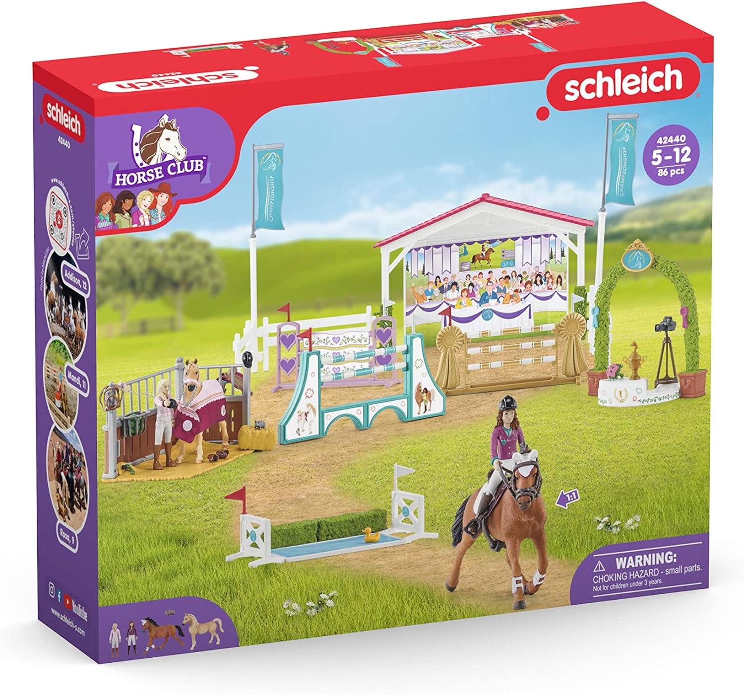 Schleich Horse Toys & Playsets – 36 Piece World Friendship Horse Tournament Set with Pony Figurines, Rider Action Figures, and Stable Accessories, for Girls and Boys Ages 5 and Above 2021 Box Style