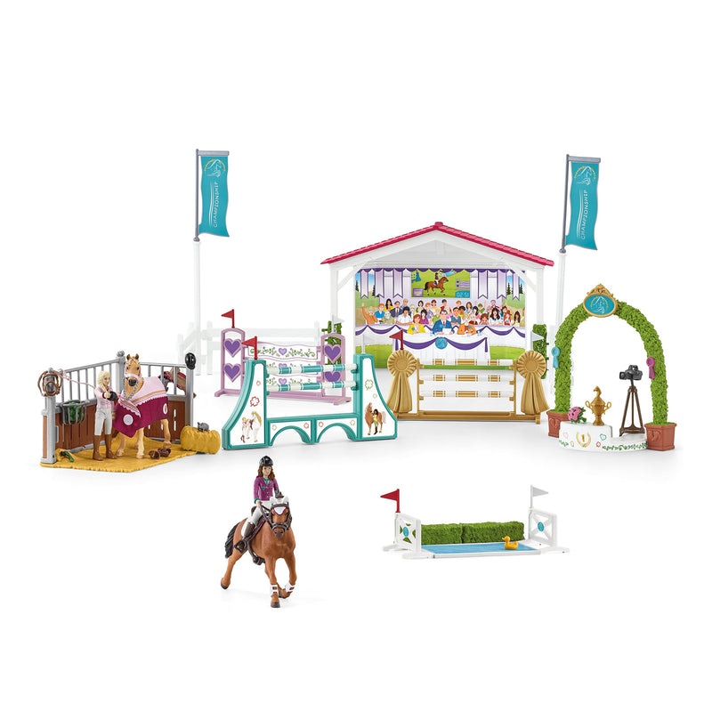 Schleich Horse Toys & Playsets – 36 Piece World Friendship Horse Tournament Set with Pony Figurines, Rider Action Figures, and Stable Accessories, for Girls and Boys Ages 5 and Above 2021 Box Style