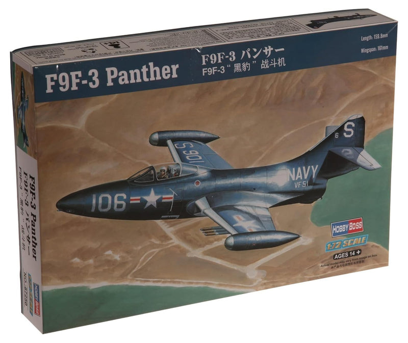 Hobbyboss 1:72 Scale F9F-3 Panther Model Kit (Grey)