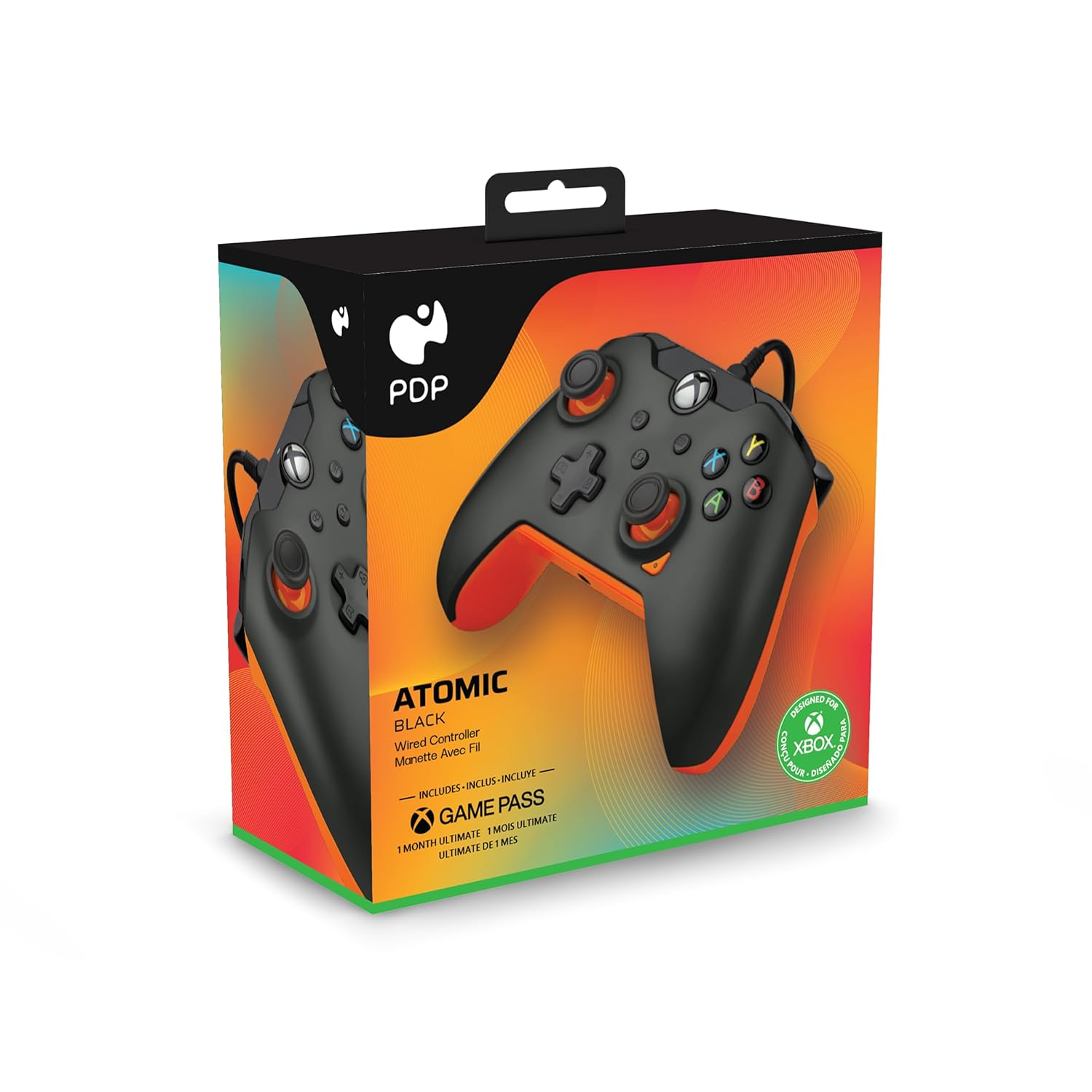 PDP 049-012-GO Gaming Controller Black, Orange USB Gamepad Analogue/Digital PC, Xbox, Xbox One X, Xbox Series S, Xbox Series X