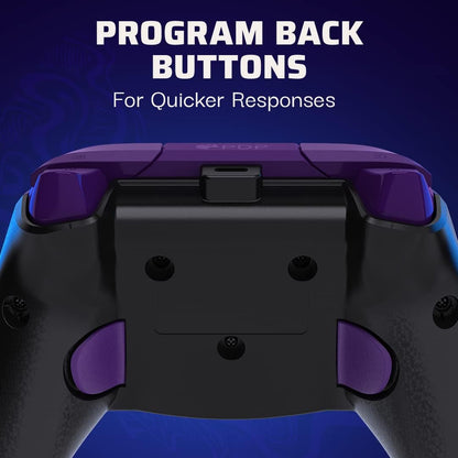 PDP Gaming REMATCH Enhanced Wired Controller Licensed for Xbox Series X|S/Xbox One/PC/Windows, Mappable Back Buttons, Advanced Customizable App - Purple Fade