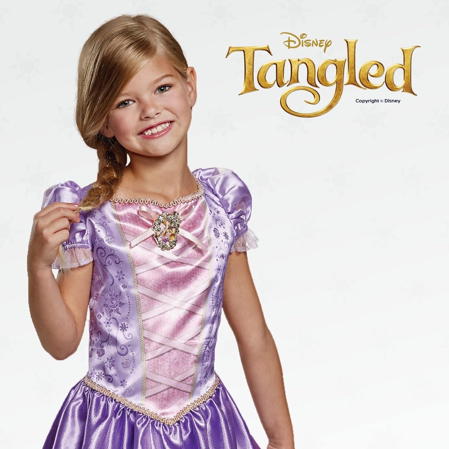 Disney Official Classic Rapunzel Dress Up for Girls, Rapunzel Costume Kids Fancy Dress, Tangled Dress Up for Girls Outfit, Princess Costumes for Girls, World Book Day Costumes for Girls
