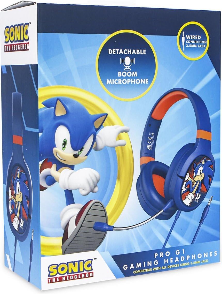 OTL Technologies SEGA Modern Sonic the Hedgehog Pro G1 Gaming Headphones Blue