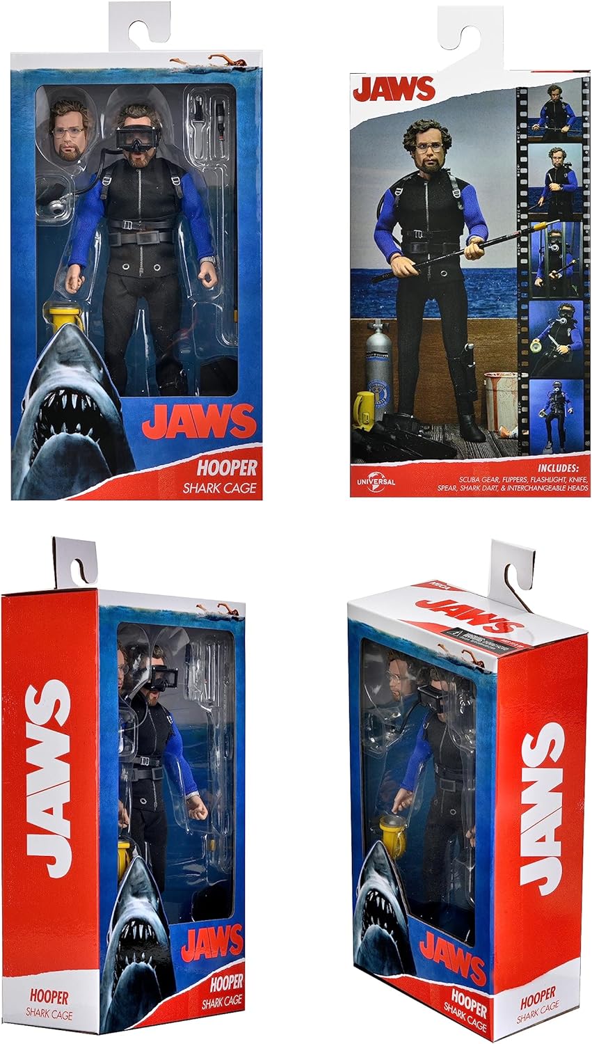 NECA - Jaws Shark Cage Hooper 8 Clothed Action Figure